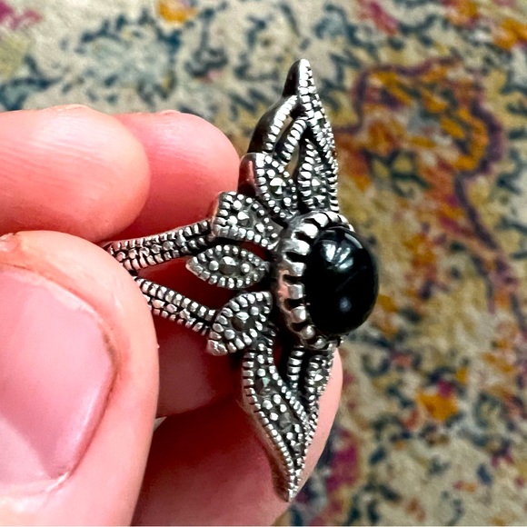 💎🔥Sivana 100% GENUINE BLACK RAW ONYX STERLING SILVER! Discontinued!! A GEM!!!! - Picture 14 of 16
